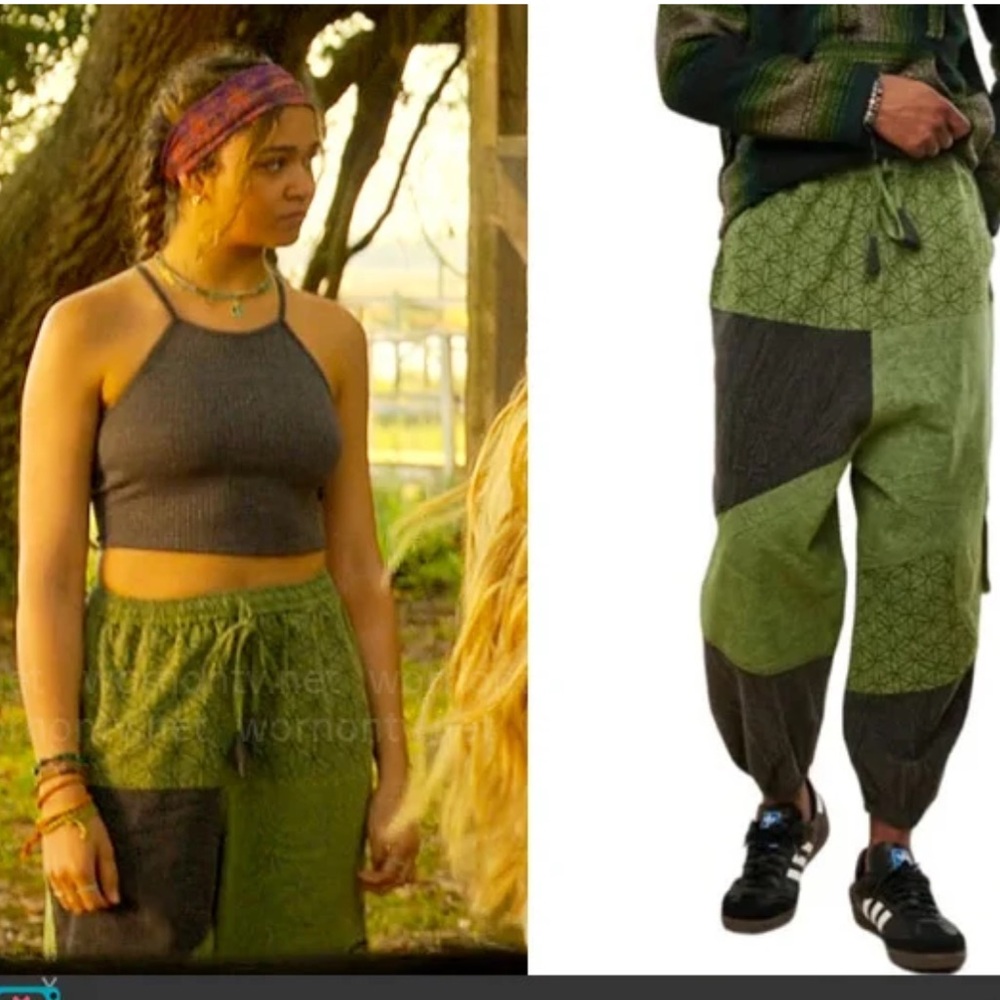 Earthbound Grass Cotton‎ Seed of Life Joggers Harem Pants Outer Banks Size Small